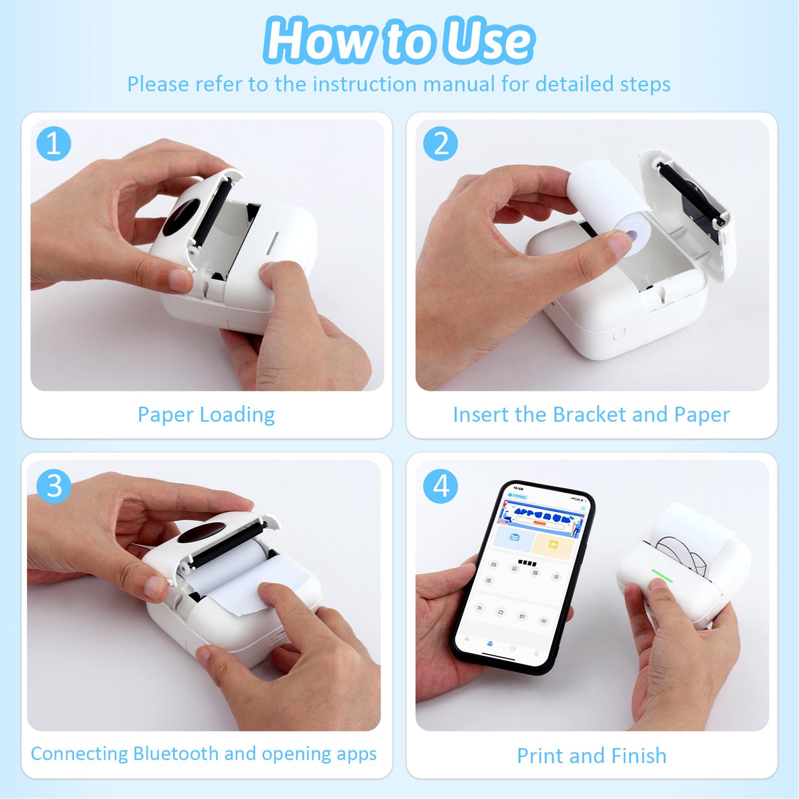 Portable Thermal Printer with  - Printer Paper ulasan dan harga