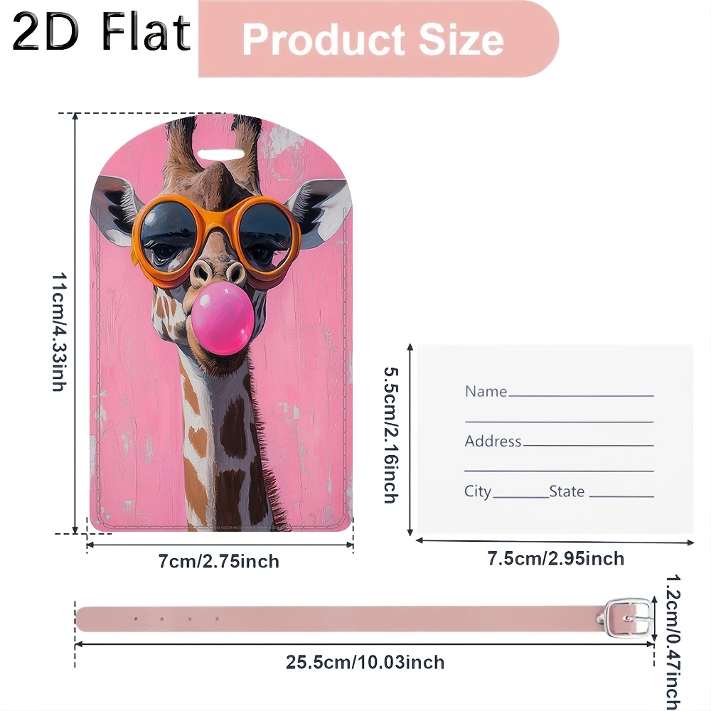 Cute Giraffe Luggage Tag Trave - Label Maker ulasan dan harga