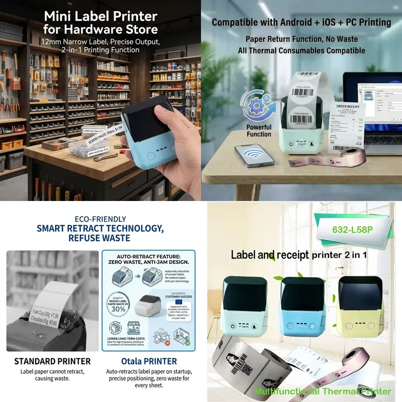 Mini 58mm Receipt Thermal Port - Barcode Printer ulasan dan harga